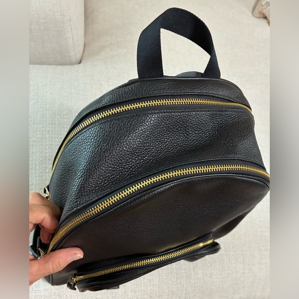 Coach EUC Black Leather Court Backpack with Gold Accents - Picture 11 of 16